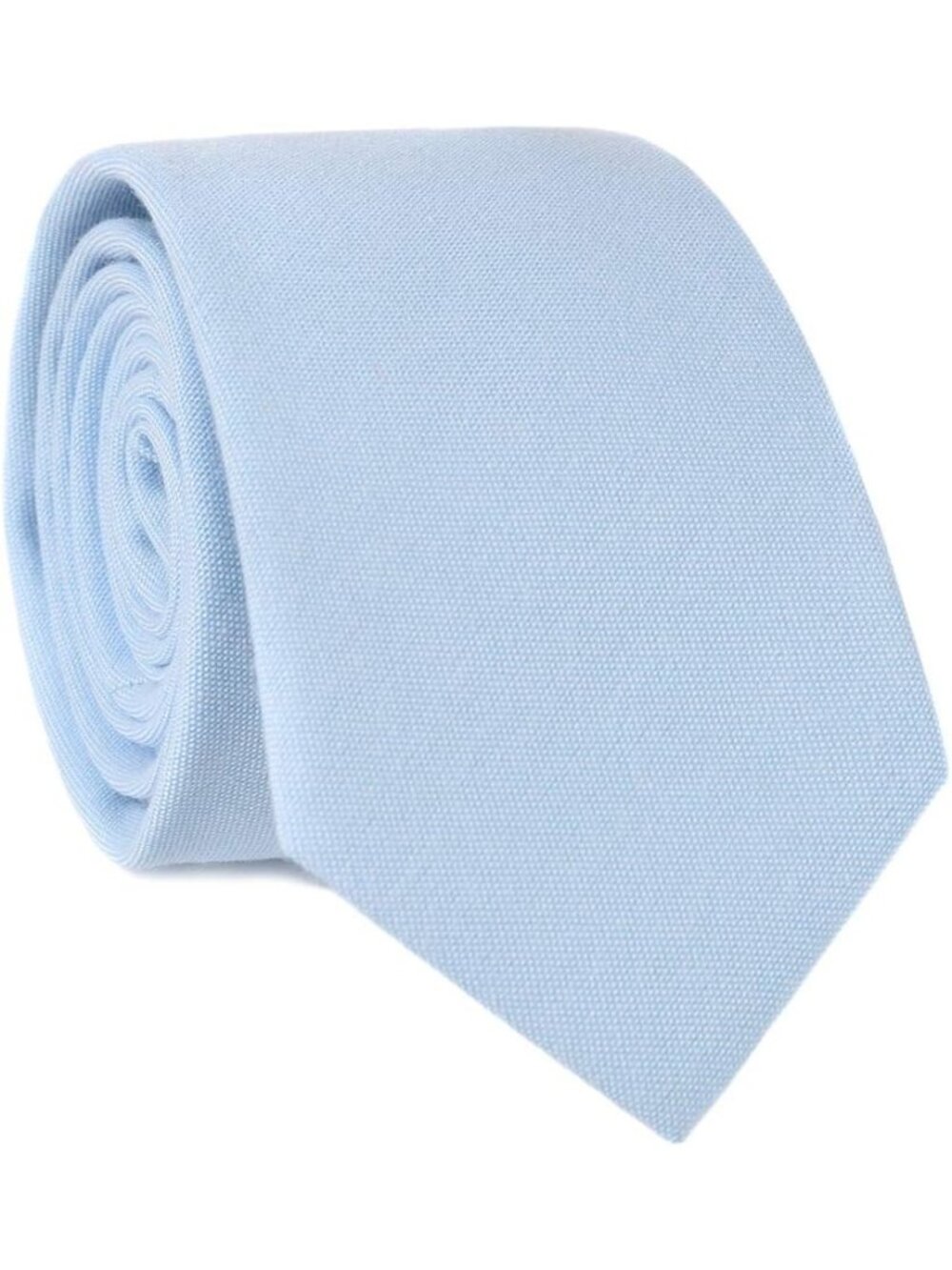 Men's Sky Blue Heather Cotton Linen Textured Formal Slim Necktie For Business